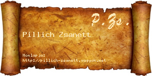 Pillich Zsanett névjegykártya